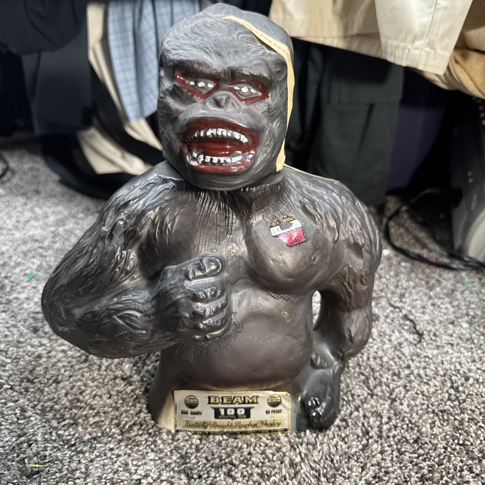 1976 King Kong Jim Beam Decanter Regal Paramount Movie Release Bourbon Bottle